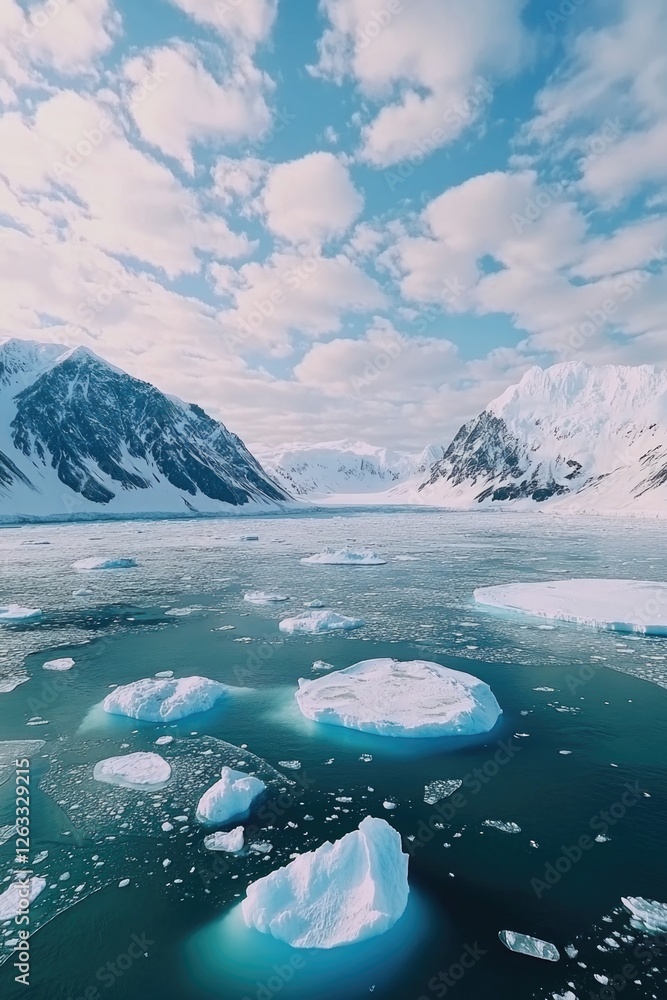 Fototapeta premium Iceberg Group on Water