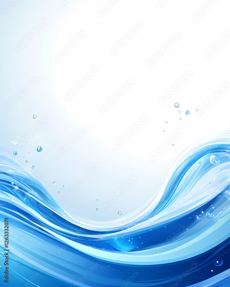 Abstract blue background with white space for text or design, elegant wavy lines Abstract blue background with white space for text or design, elegant wavy lines