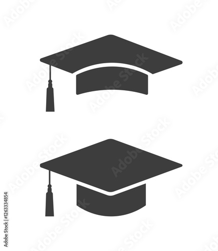 Graduation cap vector icon isolated on white background