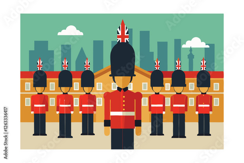 vector illustration of a man with a red suitcase