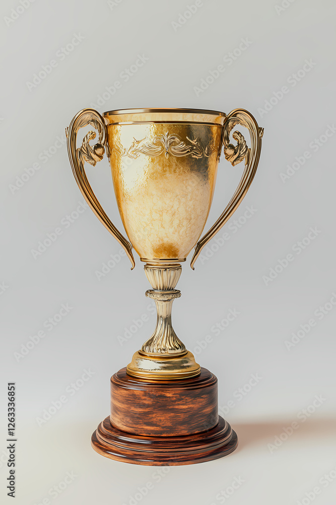 Golden trophy cup on a white background Golden trophy cup on a white background