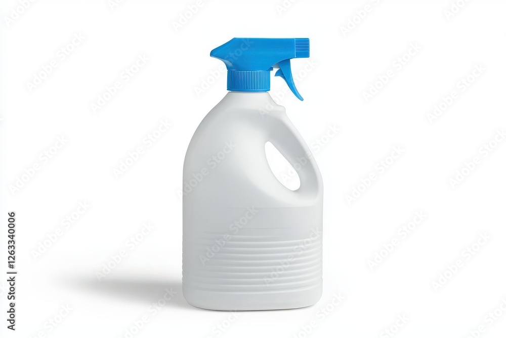 A blue cap The bottle has a built-in handle for easy pouring and a simple isolate on white background A blue cap The bottle has a built-in handle for easy pouring and a simple isolate on white background