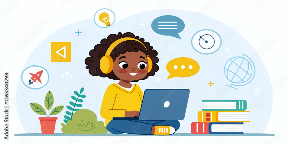 Cute Fluffy Puppy Sitting on a Cozy Carpet in a Modern Home Interior.