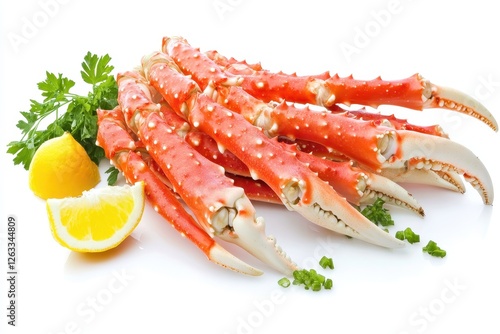 Delicious alaskan king crab legs isolated seafood delight white background