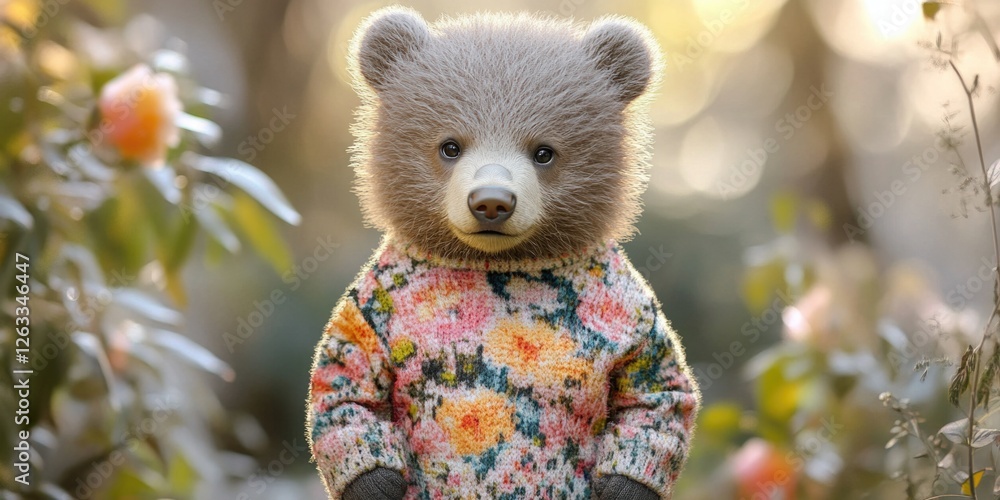 Bear Wearing Sweater and Gloves Bear Wearing Sweater and Gloves