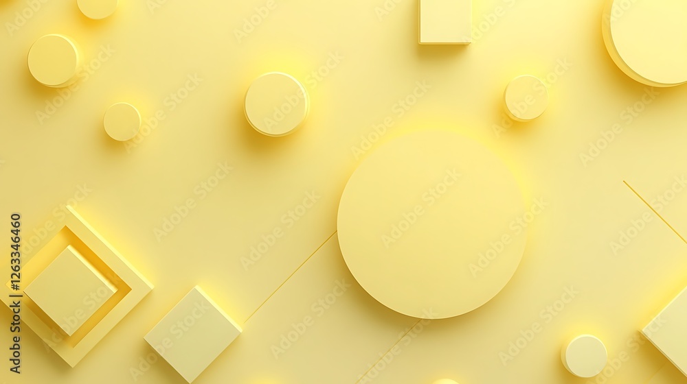 Abstract Pastel Yellow Geometric Shapes Background Abstract Pastel Yellow Geometric Shapes Background