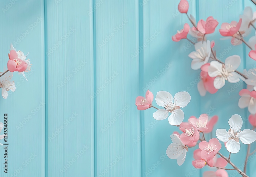 custom made wallpaper toronto digitalPink white blossoms wood background spring pastel design