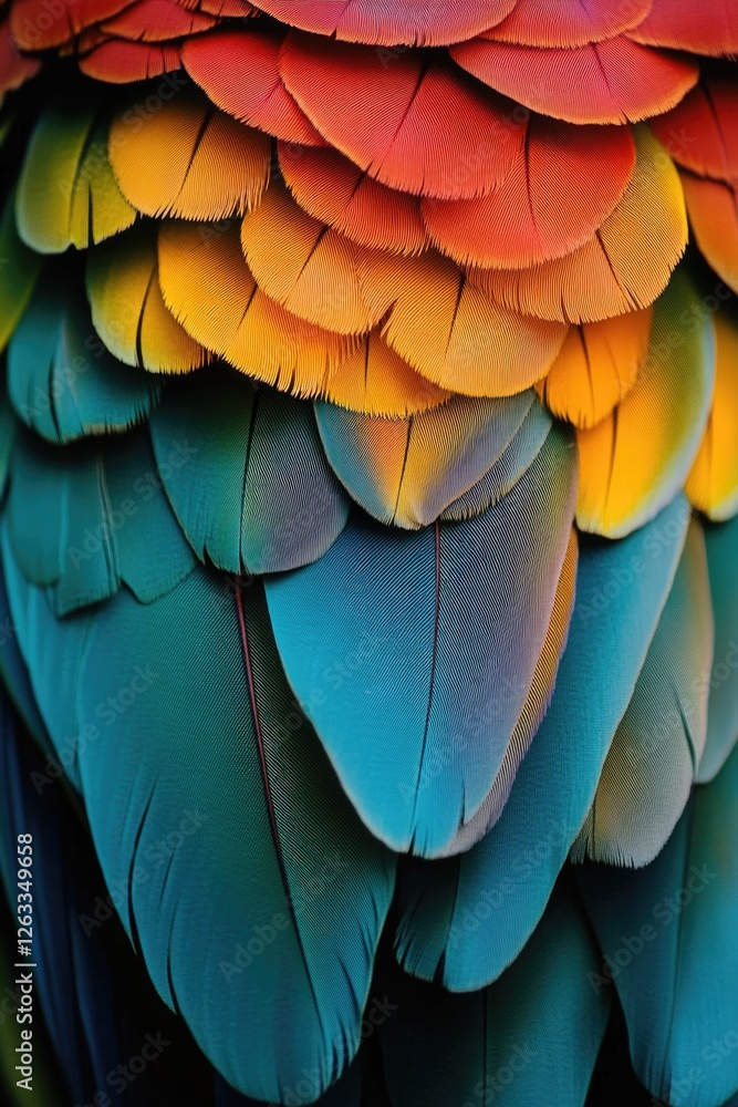 Fototapeta premium Colorful bird feathers close-up