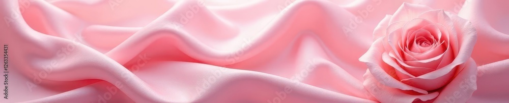 Soft blush pink roses artfully arranged on flowing silk , rose blossoms, nature, elegant Soft blush pink roses artfully arranged on flowing silk , rose blossoms, nature, elegant