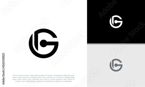 Initials G logo design. Initial Letter Logo. Innovative high tech logo template.	

