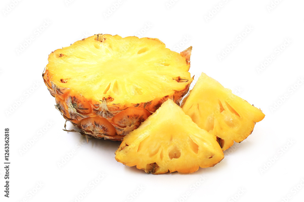 Slice of pineapple isolated on white background Slice of pineapple isolated on white background