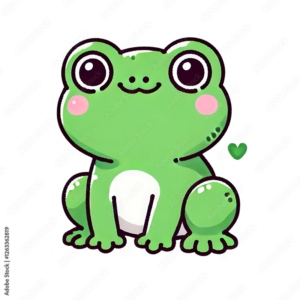 Joyful Green Frog Illustration Nature Cartoon Art Playful Environment Close-Up View Whimsical Concept for Kids Artwork and Educational Materials Joyful Green Frog Illustration Nature Cartoon Art Playful Environment Close-Up View Whimsical Concept for Kids Artwork and Educational Materials