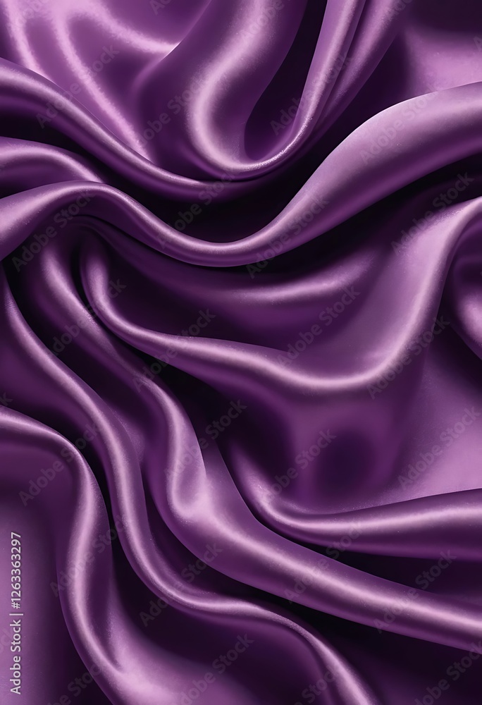 Elegant purple satin fabric with smooth, flowing and undulating drapery Elegant purple satin fabric with smooth, flowing and undulating drapery