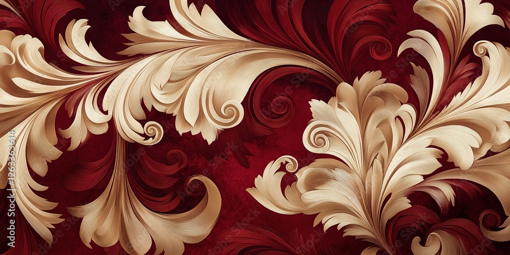 An elaborate floral design with swirling curves creating dynamic movement; each detail adds vibrancy to the intricate, flowing pattern An elaborate floral design with swirling curves creating dynamic movement; each detail adds vibrancy to the intricate, flowing pattern