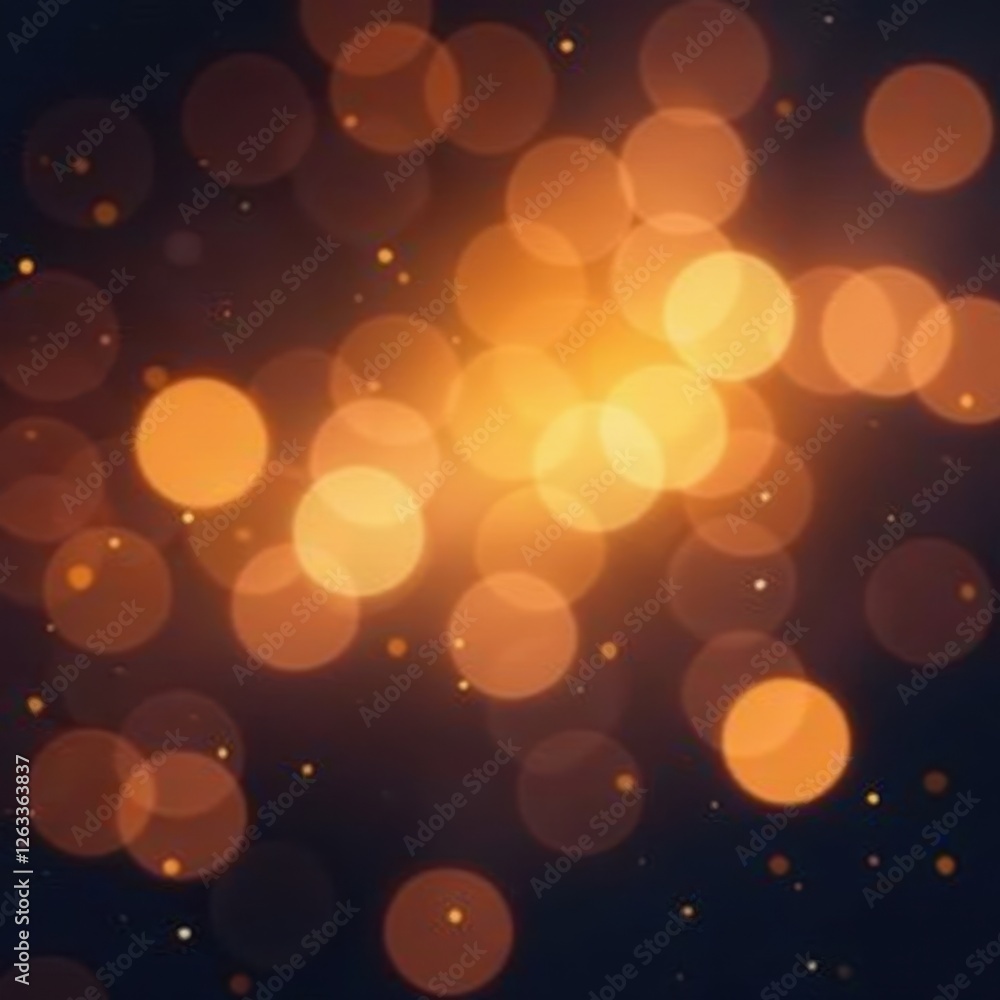 Obraz premium Blurred golden lights create a twinkling abstract backdrop , bokeh, soft, sparkle