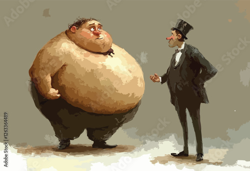 fat man argument with thin man cartoon