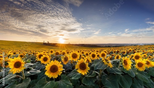 Wallpaper Mural sunflower field in the morning Torontodigital.ca
