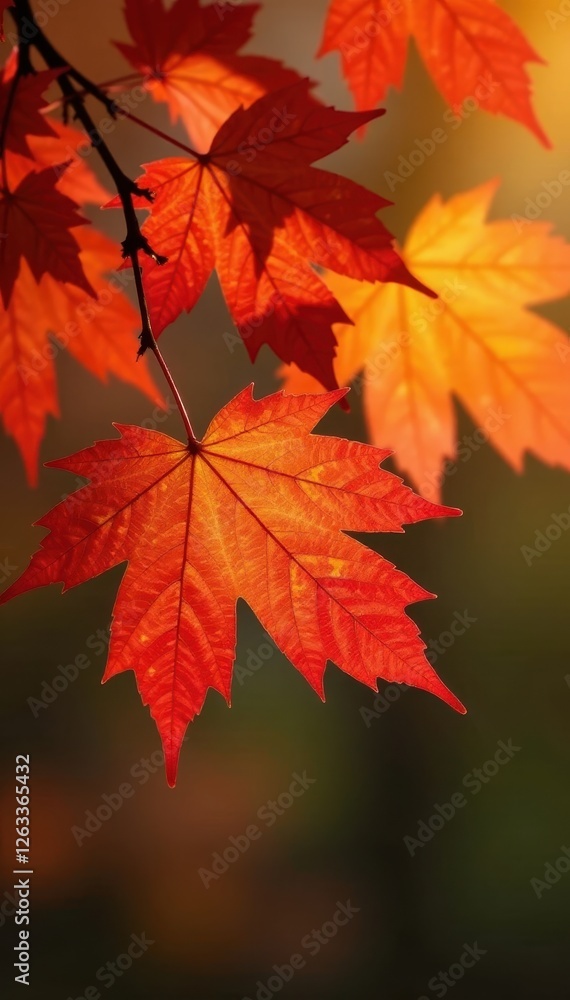 Close-up of maple leaves, rich color variations, soft autumn light, macro, autumn leaf, yellow Close-up of maple leaves, rich color variations, soft autumn light, macro, autumn leaf, yellow