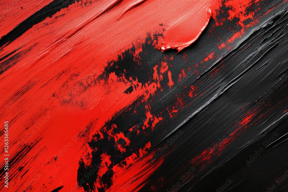 Red and Black Painting Close-Up Red and Black Painting Close-Up