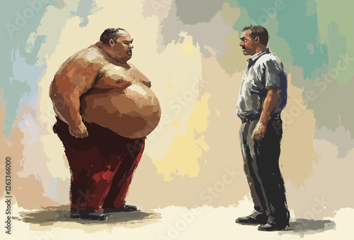 fat man argument with thin man cartoon