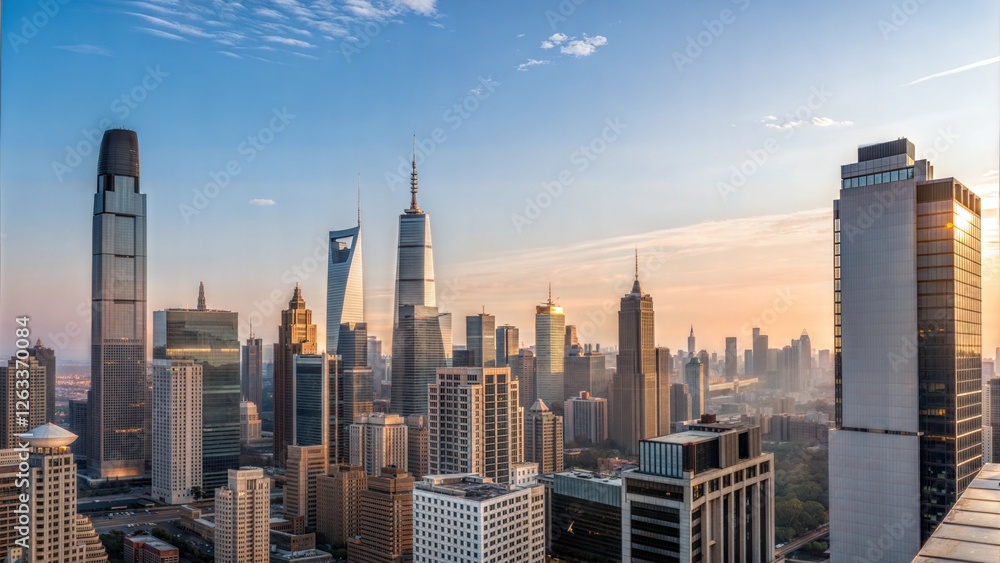 Obraz premium manhattan skyline at sunset