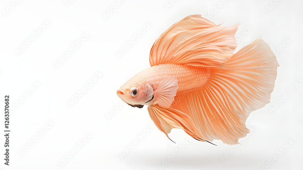 Obraz premium close up of majestic betta fish with flowing fins, showcasing its vibrant colors and graceful movement in serene environment