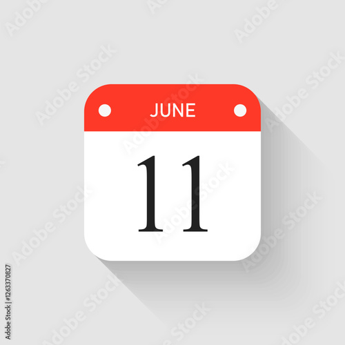 Free Download Vector icon page day calendar - 11 June month - GFXLoad