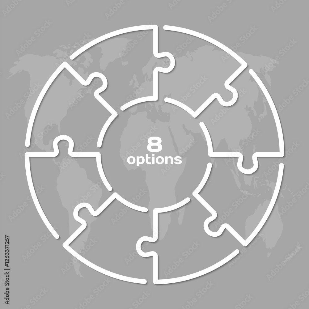 Circle diagram infographic in 8 steps or options Circle diagram infographic in 8 steps or options