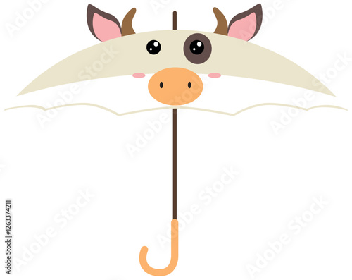 Cute Cow Umbrella sticker