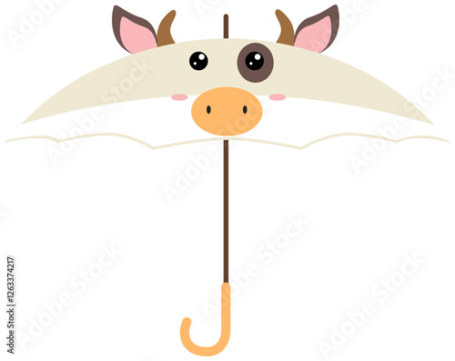 Cute Cow Umbrella sticker