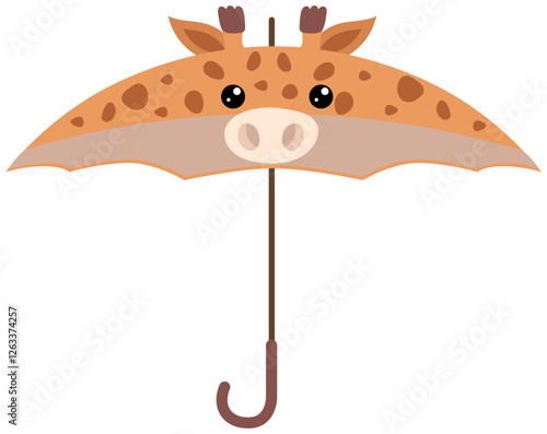 Giraffe-Themed Umbrella sticker