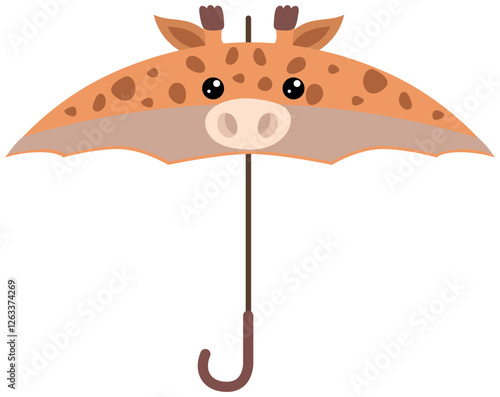 Giraffe-Themed Umbrella sticker