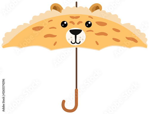  Umbrella with a picture of a tiger sticker