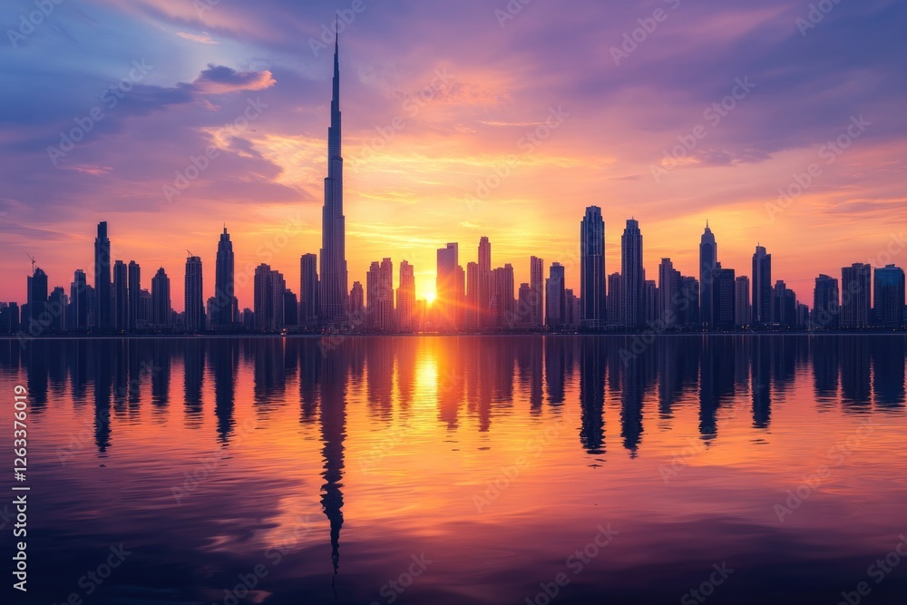 Obraz premium City Skyline Sunset