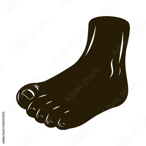 Bigfoot's massive foot descends, imprinting its unique mark on the wild terrain, symbolizing the enigmatic presence of this elusive creature in the realm of exploration and adventure