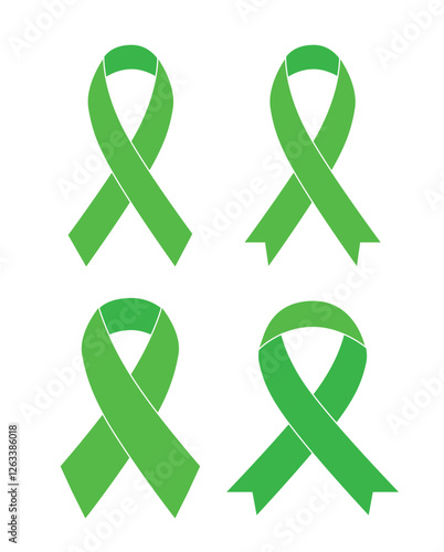 World Mental Health Day vector design template good for celebration usage. World Mental Health Day design. Green ribbon design. flat design. eps 10