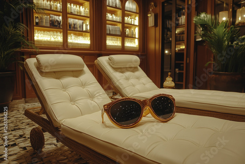 A pair of sunbed goggles re...