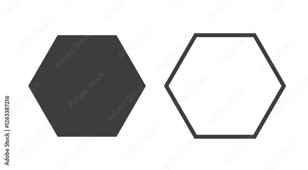 Hexa icon solid. Vector geometric hexagon icon hexagonal six sided line hexagon polygon Hexa icon solid. Vector geometric hexagon icon hexagonal six sided line hexagon polygon