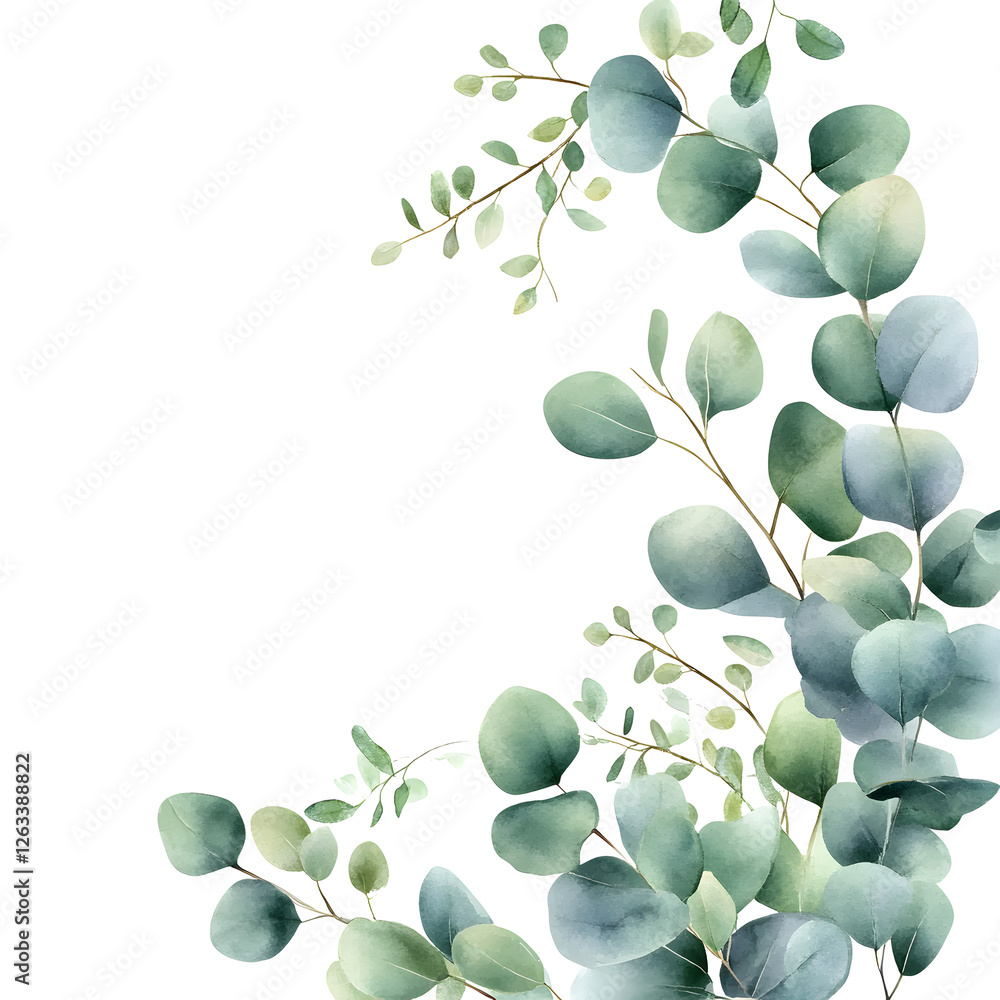 Obraz premium green leaves on white background