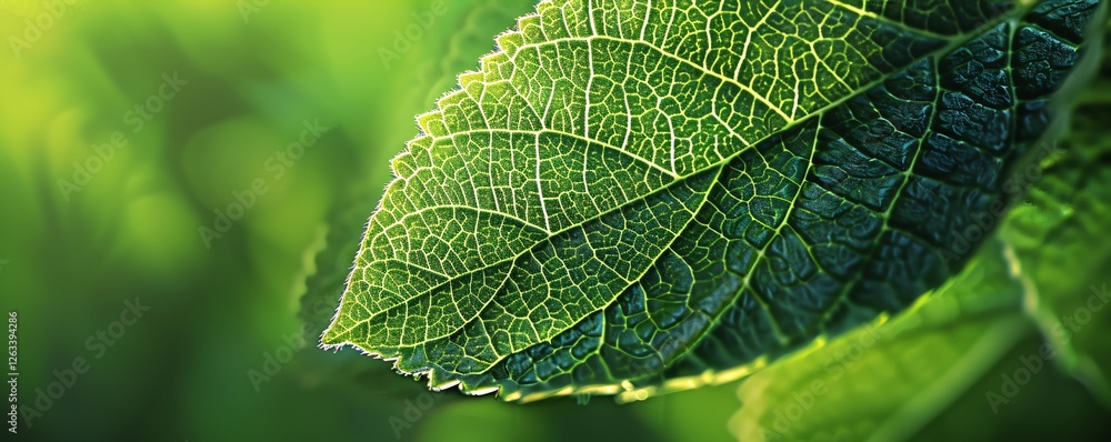 A leaf is shown in a green color A leaf is shown in a green color