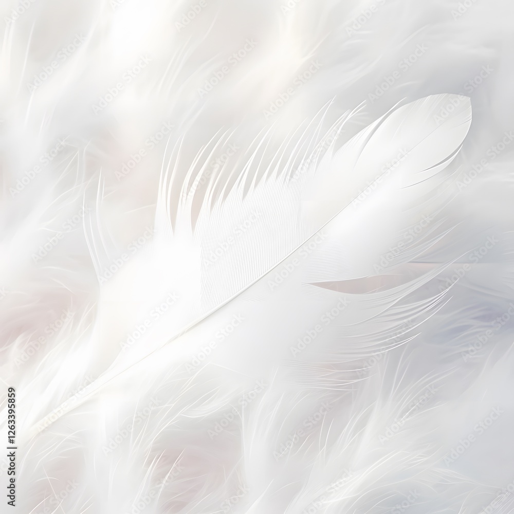 Obraz premium A white feather with a black tip