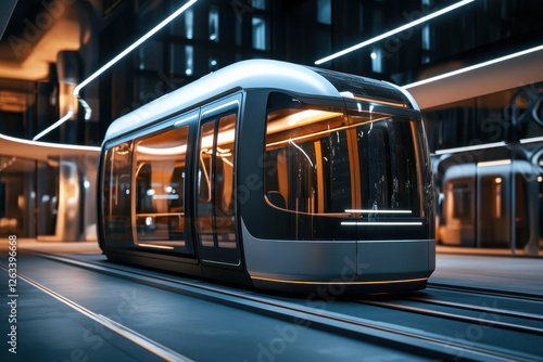 Electric tram, showcasing eco-friendly and efficient public transport