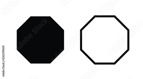 Octagon icon vector geometric octagonal octagon side polygon line octagon