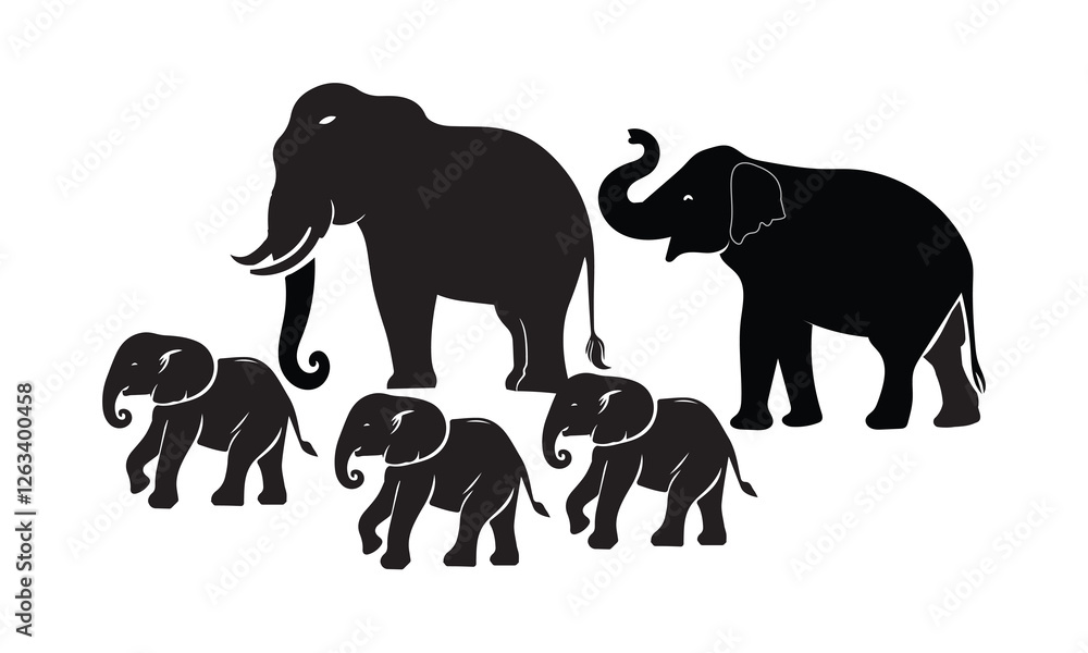 Obraz premium elephants on a white