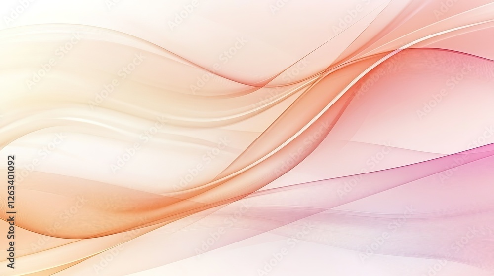 Obraz premium Abstract Pastel Waves Flowing Gracefully Across White Background