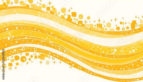 Abstract gold waves, geometric shapes,  background design photo