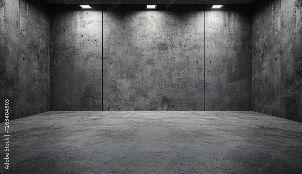 Concrete room, empty, spotlights, dark, industrial, background, display, product Concrete room, empty, spotlights, dark, industrial, background, display, product