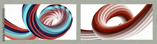 Abstract volumetric background. Cords. set of two illustrations. Toothpaste in a tube. Minimalism. Creative modern background. Cover design, wallpaper, background. eps vector.