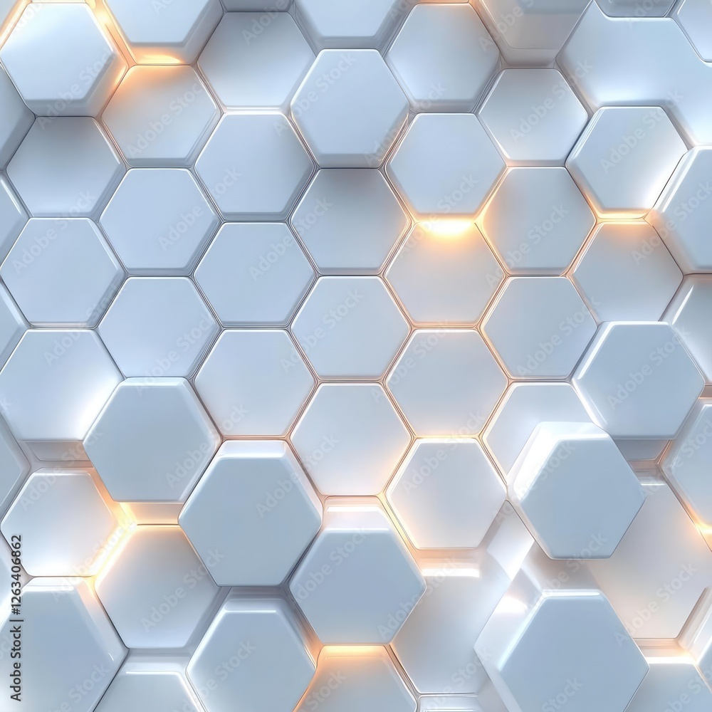Obraz premium Futuristic White Hexagon Geometric Background