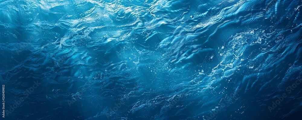 The water is blue and has a lot of bubbles The water is blue and has a lot of bubbles